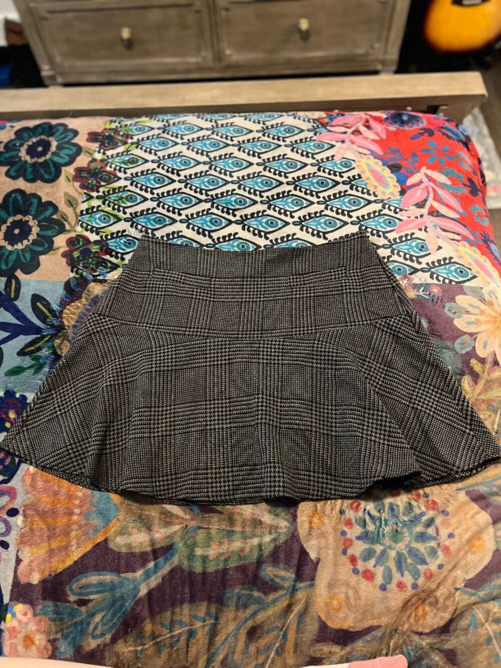 LOFT Plaid Flounce Mini Skirt Size 12